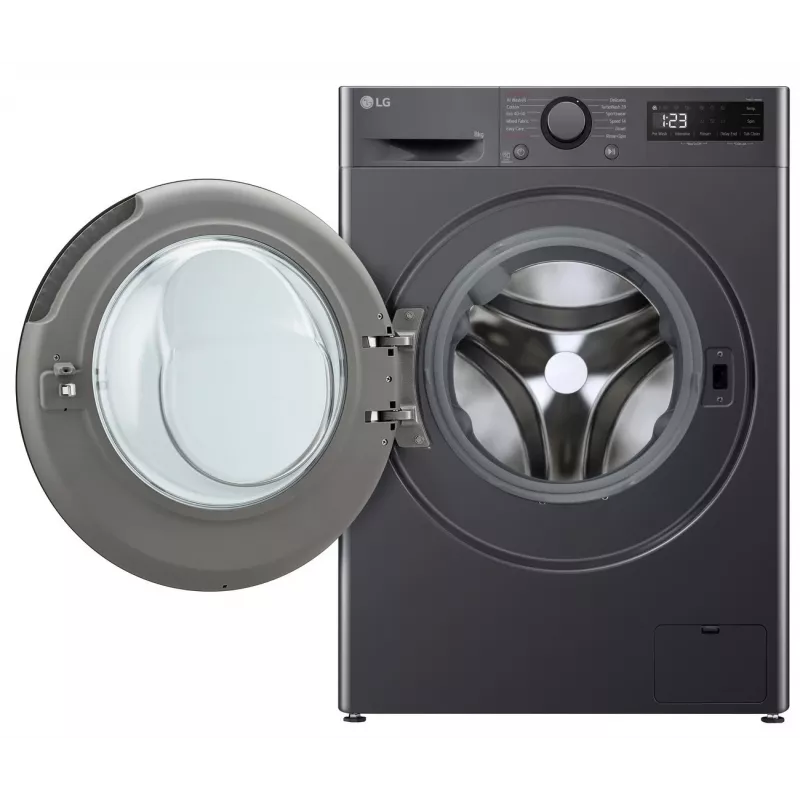 Pesumasin LG F2WR508S2M — eestlaetav, 8 kg, 1200 p/min, A-klassi tõhusus, 60×48 cm, LED-ekraan, kesköö must