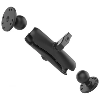 RAM Mounts Aufbau-Set - 2x runde Basisplatte (AMPS), mittlerer Verbindungsarm, C-Kugel (1.5 ), im Polybeutel (RAM-101U)