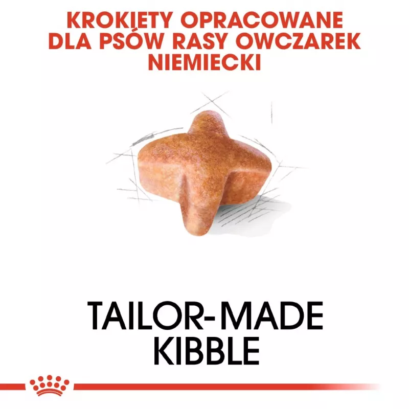 Kuiv koeratoit Royal Canin German Shepherd Adult, 11 kg — suur tõug, linnuliha, 24% valku, 19% rasva