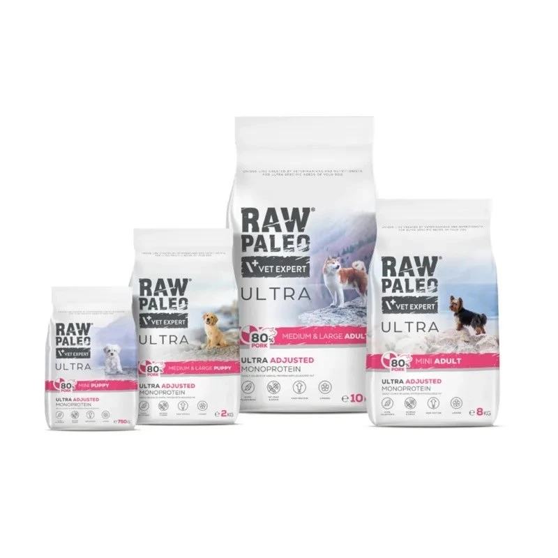 VETEXPERT RAW PALEO Ultra Pork Mini Adult kuiv koeratoit 2 kg