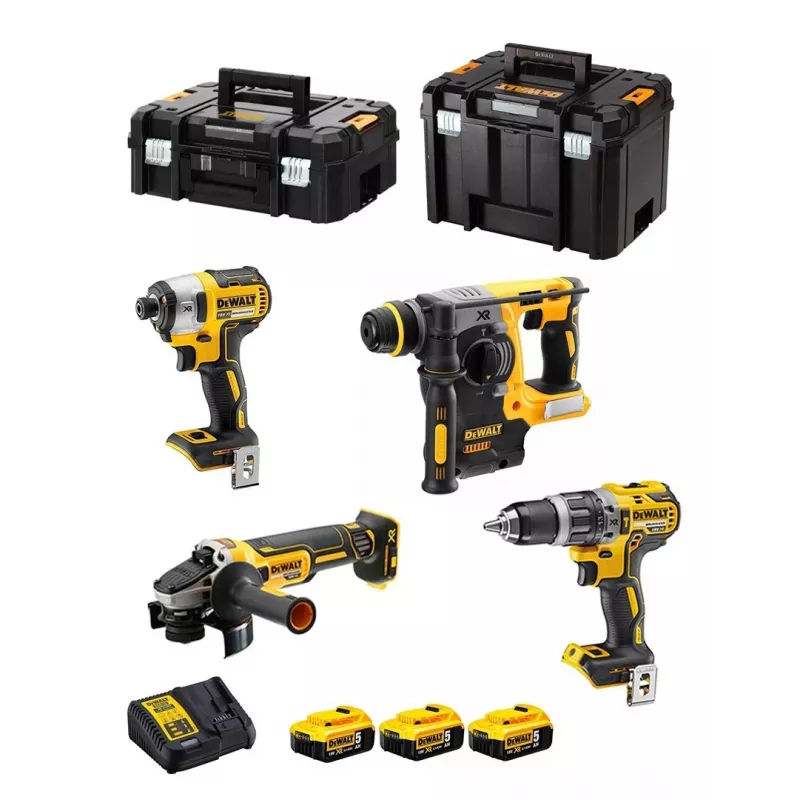 DeWalt DCK422P3T-QW tööriistakomplekt juhtmeta kombineeritud 18V 5Ah (3 akut), puur/kruvikeeraja DCD796, löökpuur, 4 cm puit, 1,3 cm teras