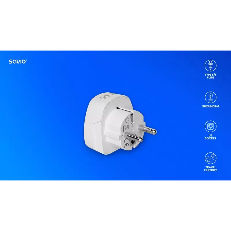 SAVIO AP-01 reisiadapter, USA pesa – EL pistik