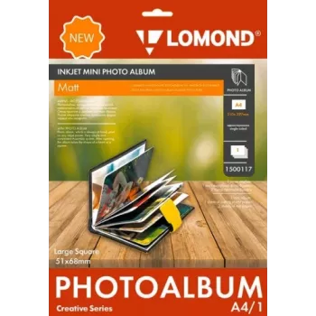 Foto minialbum Lomond Large Square Matte 51×68 mm – hoiab väikseid printe, matt lehed