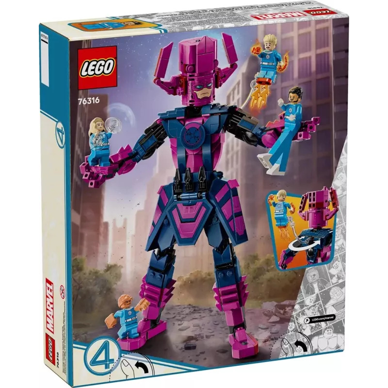 LEGO ehituskomplekt Marvel Super Heroes 76316 — Fantastiline Nelik: Galactuse minifiguuride komplekt, 427 osa, 4 minifiguuri, vanus 9+