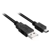 USB 2.0 kaabel, USB-A pistik > Mini-USB pistik (must, 1,0 meetrit, topeltvarjestusega)