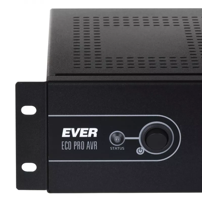 Rackmount Line-Interactive UPS EVER ECO Pro 1200 AVR CDS, 1,2 kVA (650 W väljund), 2U, 3× C13, USB-B, AVR, VRLA 12 V 5 Ah ×2