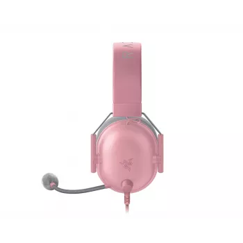 Peakomplekt Razer Mustshark V2 X juhtmega binauraalne mänguripeakomplekt, 3,5 mm, virtuaalne 7.1, 32 Ω, poroloonist kõrvapadjad, roosa