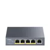 Võrgukommutaator Cudy GS1005P — 5-pordine Gigabit Ethernet 4 PoE-pordiga, 60 W koguvõimsus, metallkorpus, rack-paigaldatav