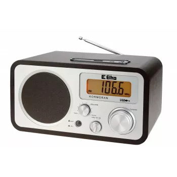 Kaasaskantav raadio ELTRA Kormoran analoog FM LW LCD must hõbedane
