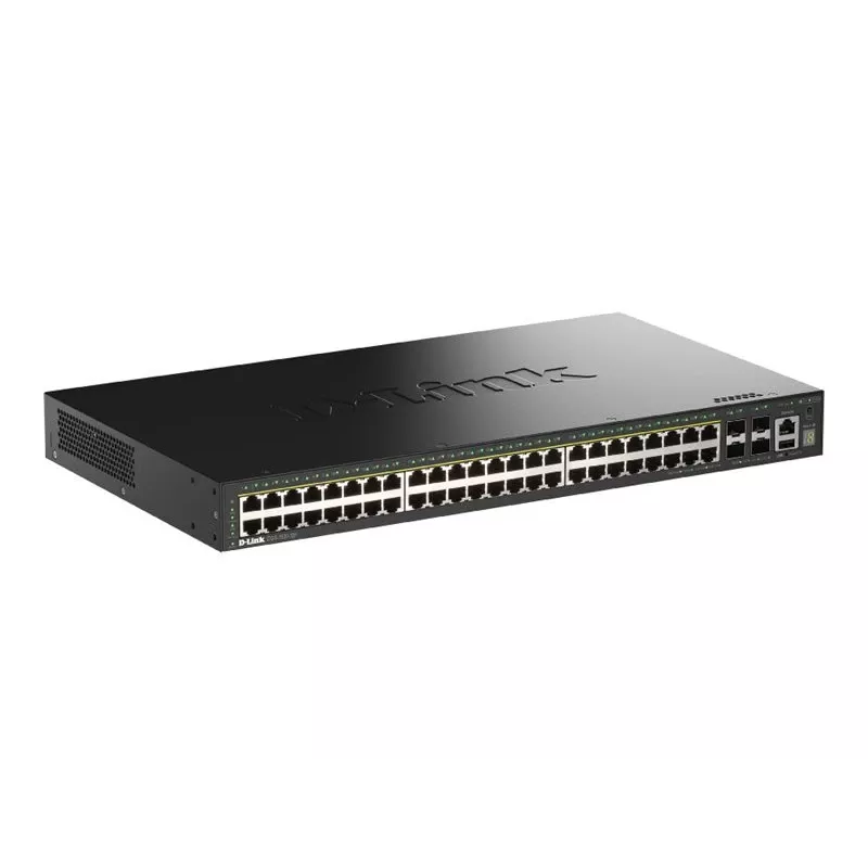D-Link 52-pordiline virnastatav Gigabit PoE+ hallatav nutikas lüliti 4 x 10G SFP+ pordiga