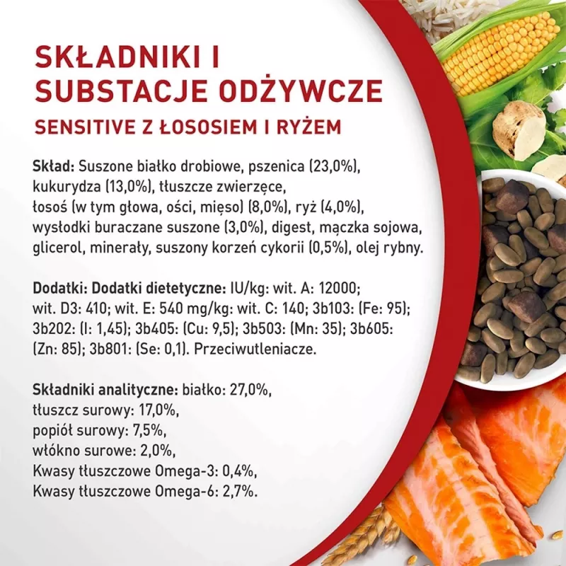 Kuiv koeratoit Purina Nestlé One Mini/Small Sensitive Salmon & Rice 800 g – väikest tõugu (5–10 kg), eakatele, 27% valku, 17% rasva