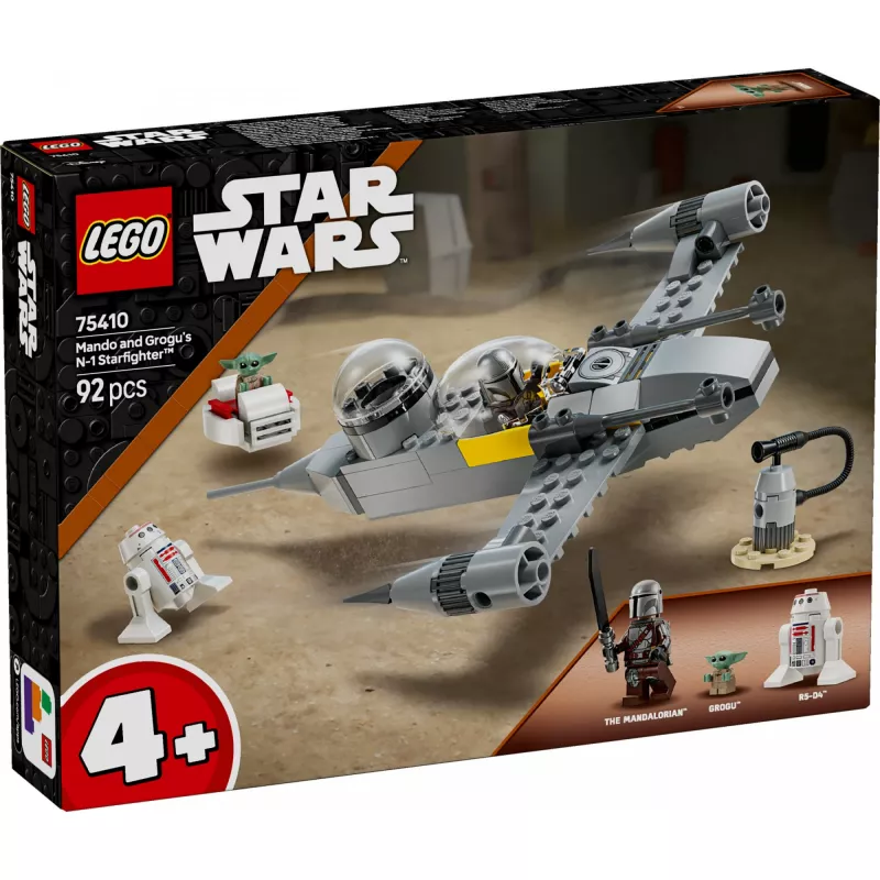 LEGO Star Wars komplekt 75410 N-1 tähelennuki mudel 92 tk, minifiguurid Mando ja Grogu