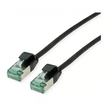 ROLINE RM U/FTP DataCenter plaasterkaabel Cat.6A (klass EA), õhuke, must, 0,5 m