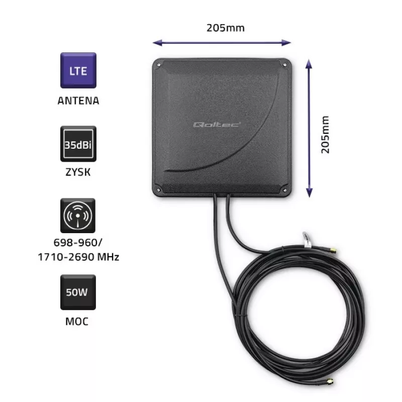 Väline 4G LTE Dual MIMO antenn QOLTEC 57041 35 dBi 50 W