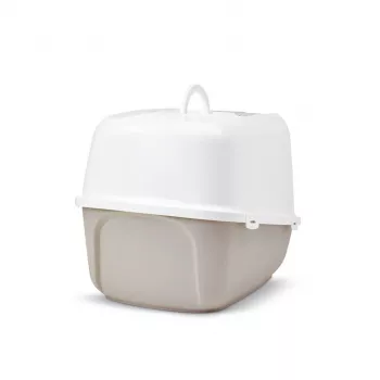 Kaetud kassiliivakast Savic Nestor Jumbo, plastik, 66,5×48,5×46,5 cm, kohvi/valge