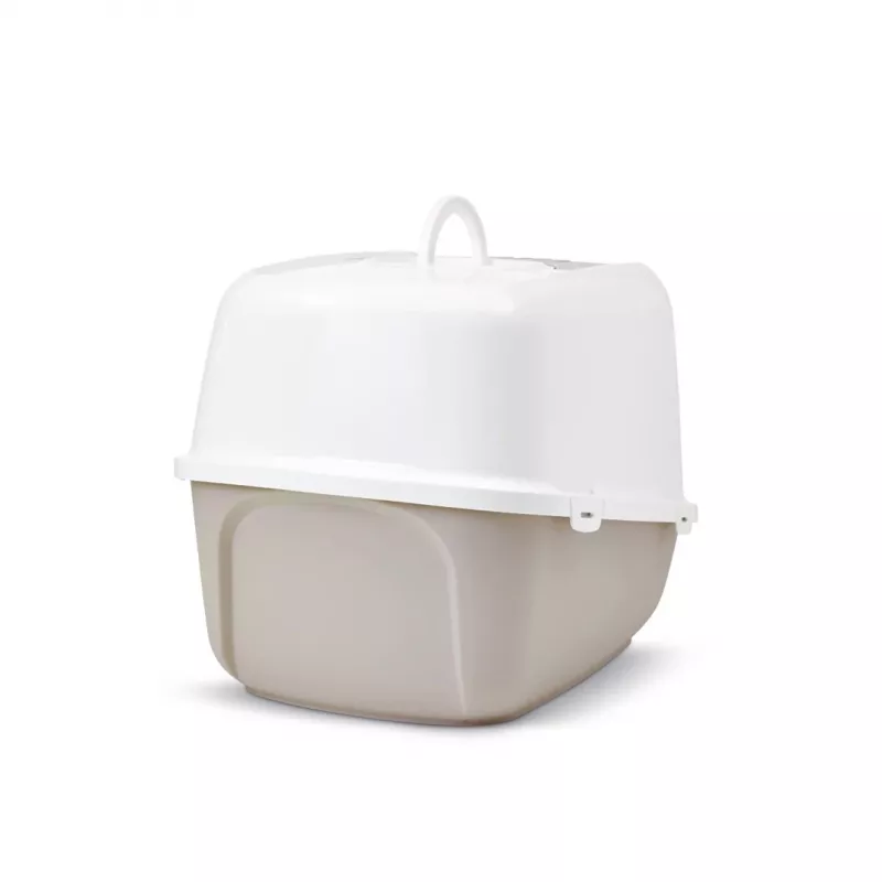 Kaetud kassiliivakast Savic Nestor Jumbo, plastik, 66,5×48,5×46,5 cm, kohvi/valge