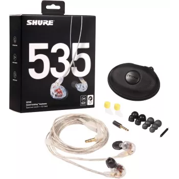 Shure SE535 juhtmega kõrvaklapid, läbipaistev, lava- ja stuudiokasutuseks