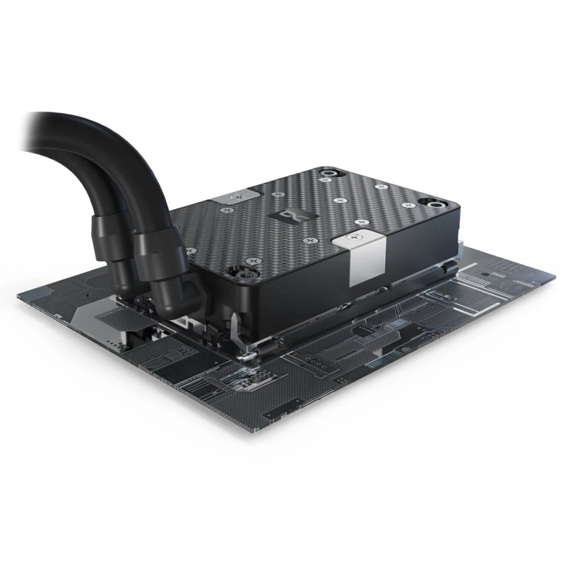 Veeblokk Alphacool 13498 atsetaalvask must hõbedane 75.5x118.5x20.5mm