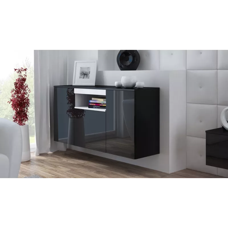 Cama Kummut VIVA 150 must/must läikiv + valge