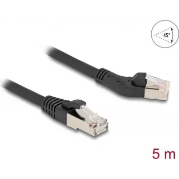 Võrgukaabel DeLOCK RJ45 Cat.6A 45° vasakpoolne nurga all otsele 5 m must