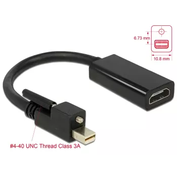 Video kaabli adapter DeLOCK 62640 Mini DisplayPort HDMI-le 0,25 m must