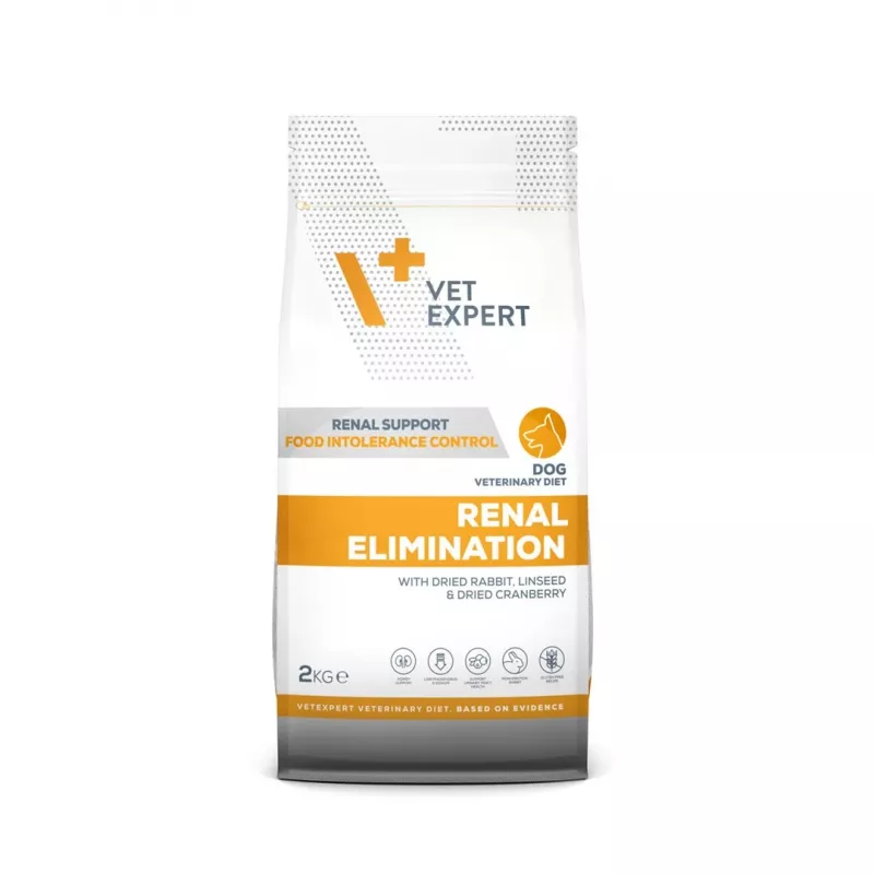 Kuiv koeratoit VETEXPERT Veterinary Diet Renal Elimination 2 kg — küülikumaitseline, täiskasvanud koertele, neerutoetus, 15,8% valku, 19,5% rasva