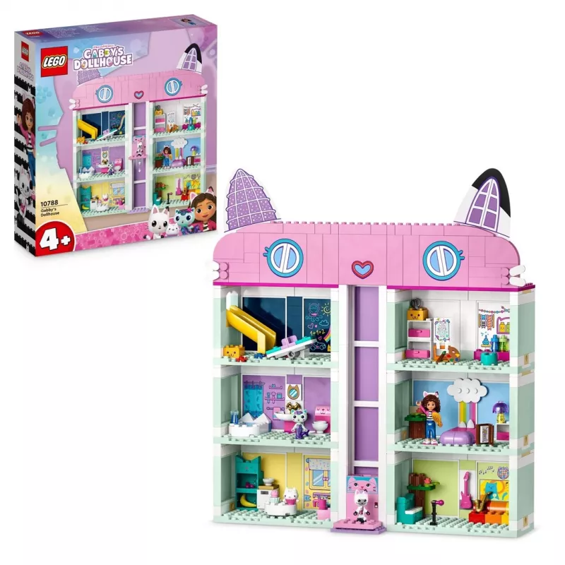 Ehitusmänguasi LEGO Gabby nukumaja komplekt 10788 — 498 tükki, 3 minifiguuri, vanusele 4+