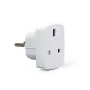 Gembird Cablexpert a-AC-UKEU-001 - Toiteadapter - Toiteadapter (S) toiteadapteriks (W) - Valge - Ühendkuningriik, Euroopa (a-AC-UKEU-001)