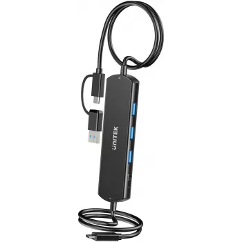 KVM-jaotur Unitek U1344ABK01 — 10 Gbps, lülitamine 2 hosti vahel, 3× USB-A porti