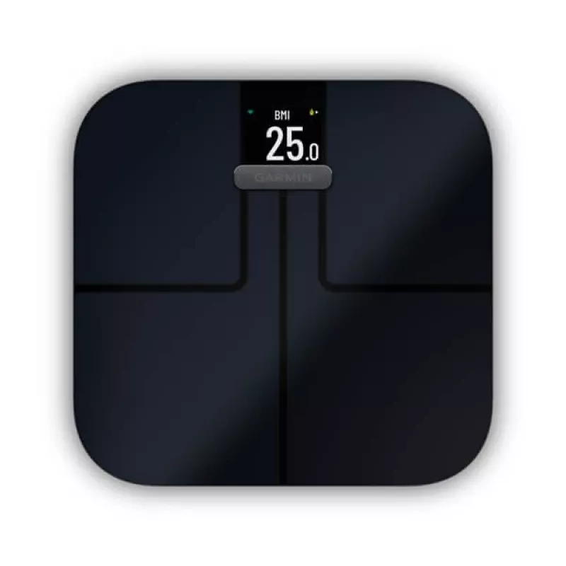 Elektrooniline isiklik kaal GARMIN Index S2 — must, max 181,4 kg, Wi‑Fi/Bluetooth, kehakoostis