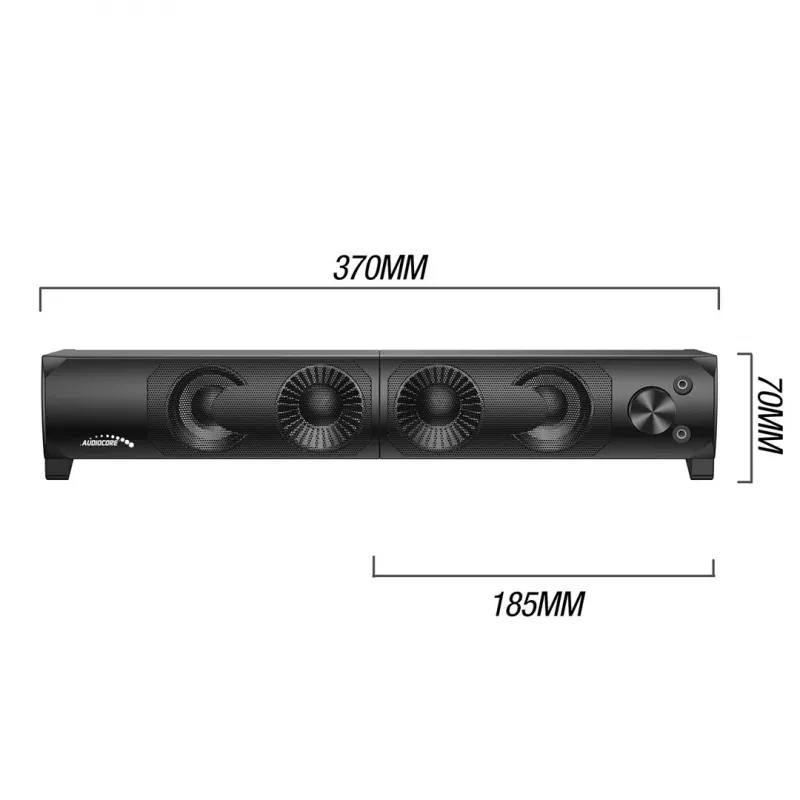 2-in-1 arvuti kõlaririba RGB LED taustavalgustusega stereo mängude jaoks USB 2 x 3 W AUX 3,5 mm