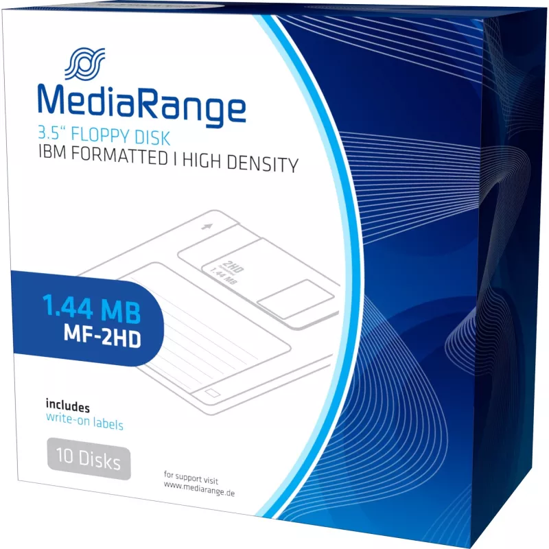 Diskett MediaRange MR200 3,5-tolline 1,44 MB 10 tk pakendis, punane ja kollane