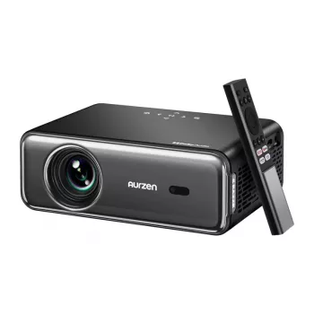 Projektor Aurzen Eazze D1 Pro — kompaktne LED-projektor koju ja kontorisse, mudel AU-PJ-AD001P-EUDG0