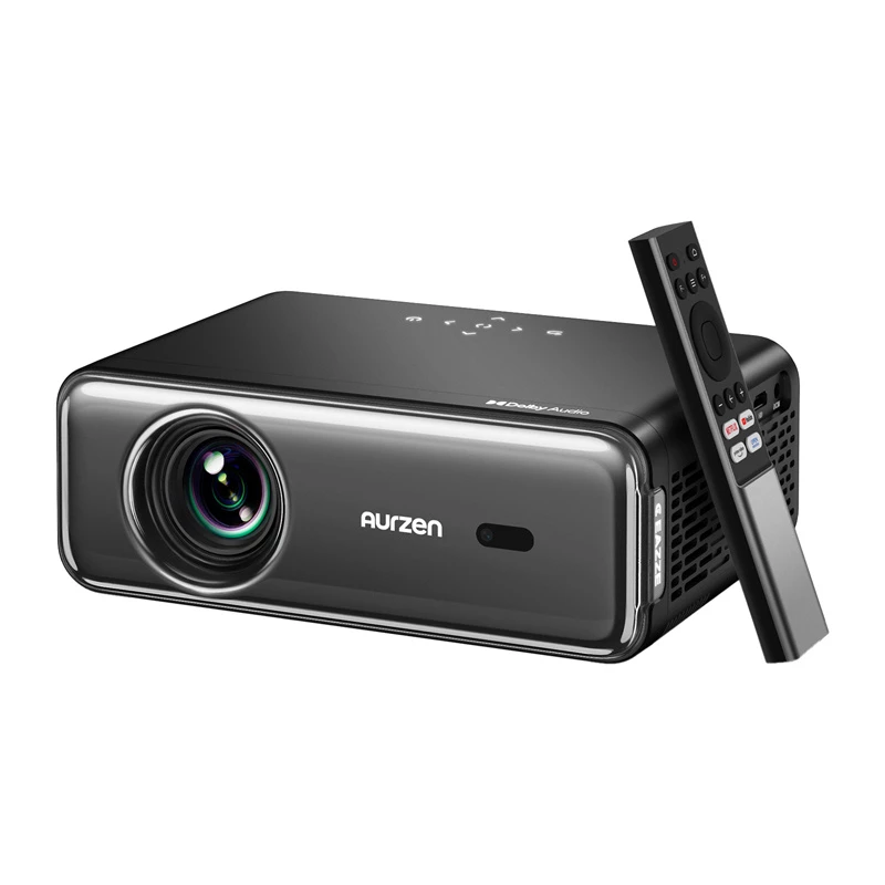 Projektor Aurzen Eazze D1 Pro — kompaktne LED-projektor koju ja kontorisse, mudel AU-PJ-AD001P-EUDG0