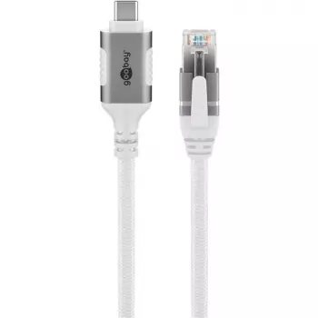 Võrgukaabel Goobay 74180 USB C RJ-45 Cat6 10 m valge