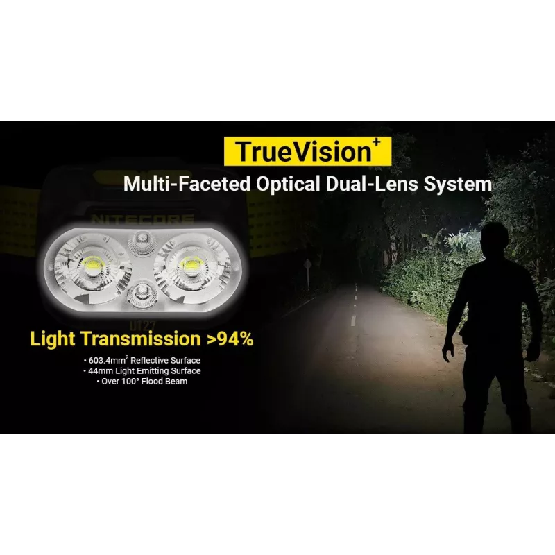 Nitecore UT27 MCT Must, Kollane Pealamp LED