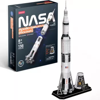 3D pusle cubicfun Apollo Saturni raketi mudel — mõõtkavas kokkupandav õppekomplekt