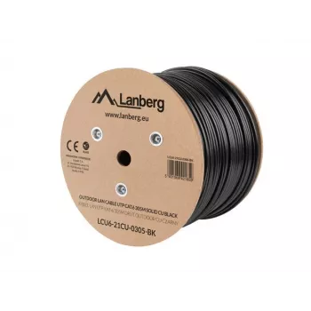Lanberg LCU6-21CU-0305-BK võrgukaabel must 305 m Cat6 U/UTP (UTP) välistingimustesse