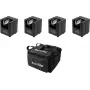 Valgustuskomplekt EUROLITE 4x AKKU UP-1 akutoitega SB-4 pehmekotiga