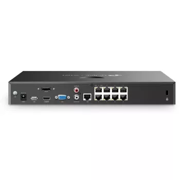 Võrgu videosalvesti TP-Link VIGI NVR2008H-8MP-2TB — 8-kanaliga, 4K (3840×2160), 2 TB SATA kõvaketas, 9× RJ-45, must