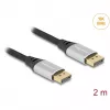 DeLOCK DisplayPort-kaabel 16K 60 Hz 2 m hõbedane metallist