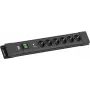 Pikendusjuhe Bachmann CONNECTUS 6×CEE 7/3, 1×SPD-Plus liigpingekaitsega, 1×lülitiga, 2,0 m kaabel, must