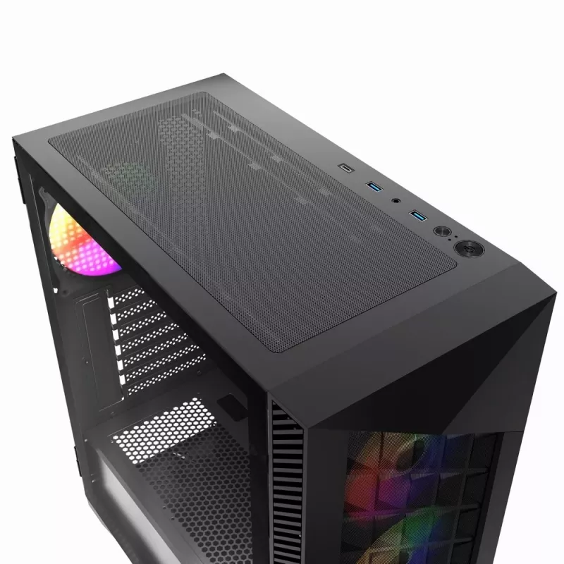 Gembird CCC-FC-900ARGB Gaming arvuti korpus Fornax 900, ATX, must