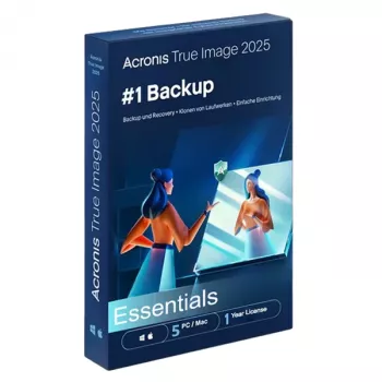 Acronis True Image Essentials – 5 PC/Mac, 1 aasta
