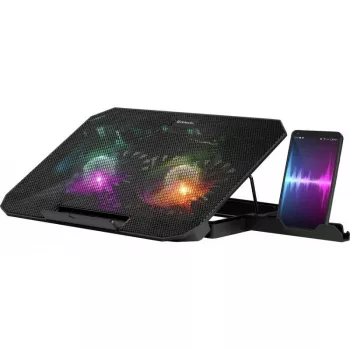 Sülearvuti jahutusalus DEFENDER NS-510, 2 ventilaatoriga, 2×USB pordiga ja RGB valgustusega