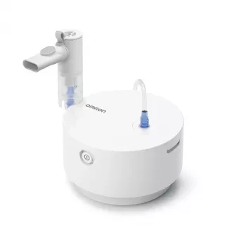 Tabletop nebulizer Omron C28P with 10 ml/min capacity, 2.65 µm particle size, Valge, dimensions 265×195×143 mm