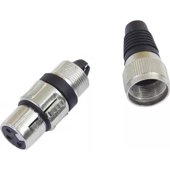 XLR 3-kontaktiline pistik Omnitronic 30200111 — isane/emane helipistik mikrofoni ja pro-heli jaoks