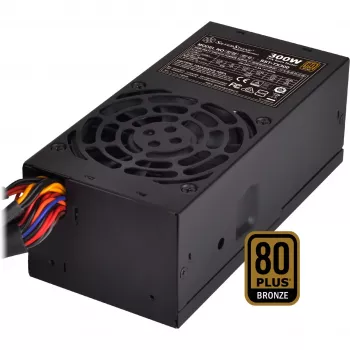 SilverStone TFX seeria SST-TX300 - toiteplokk (sisemine) - TFX12V / ATX12V 2,4 - 80 PLUS Bronze - AC 100-240 V - 300 Watt - aktiivne PFC - must (SST-TX300)