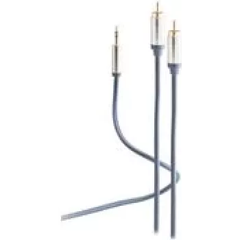 shiverpeaks FLEXLINE Audiokabel, 2 x Cinchstecker - 3,5 mm Klinkenstecker, 3,00 m, hochflexibel, vergoldete - 1 Stück (FL31-32041)