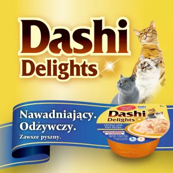 Kassimaius INABA Dashi Delights kana ja tuunikala puljongiga, 70 g, teraviljavaba, gluteenivaba, sojavaba